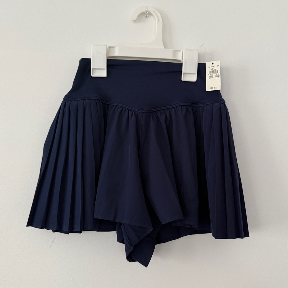 Aerie Navy Blue Pleated Skort